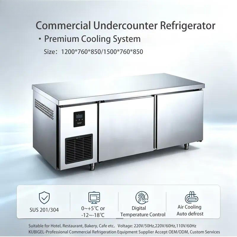Commercial Kitchen Worktops - Коммерческий холодильник-морозильник из нержавеющей стали для