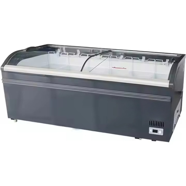 Commercial Chest Freezer - Коммерческий холодильник с изогнутой верхней стеклянной